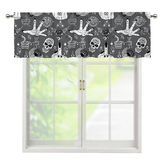 Gothic Wicca Curse Print Window Valance