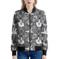 Gothic Wicca Curse Print Women's Bomber Jacket