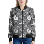 Gothic Wicca Curse Print Women's Bomber Jacket