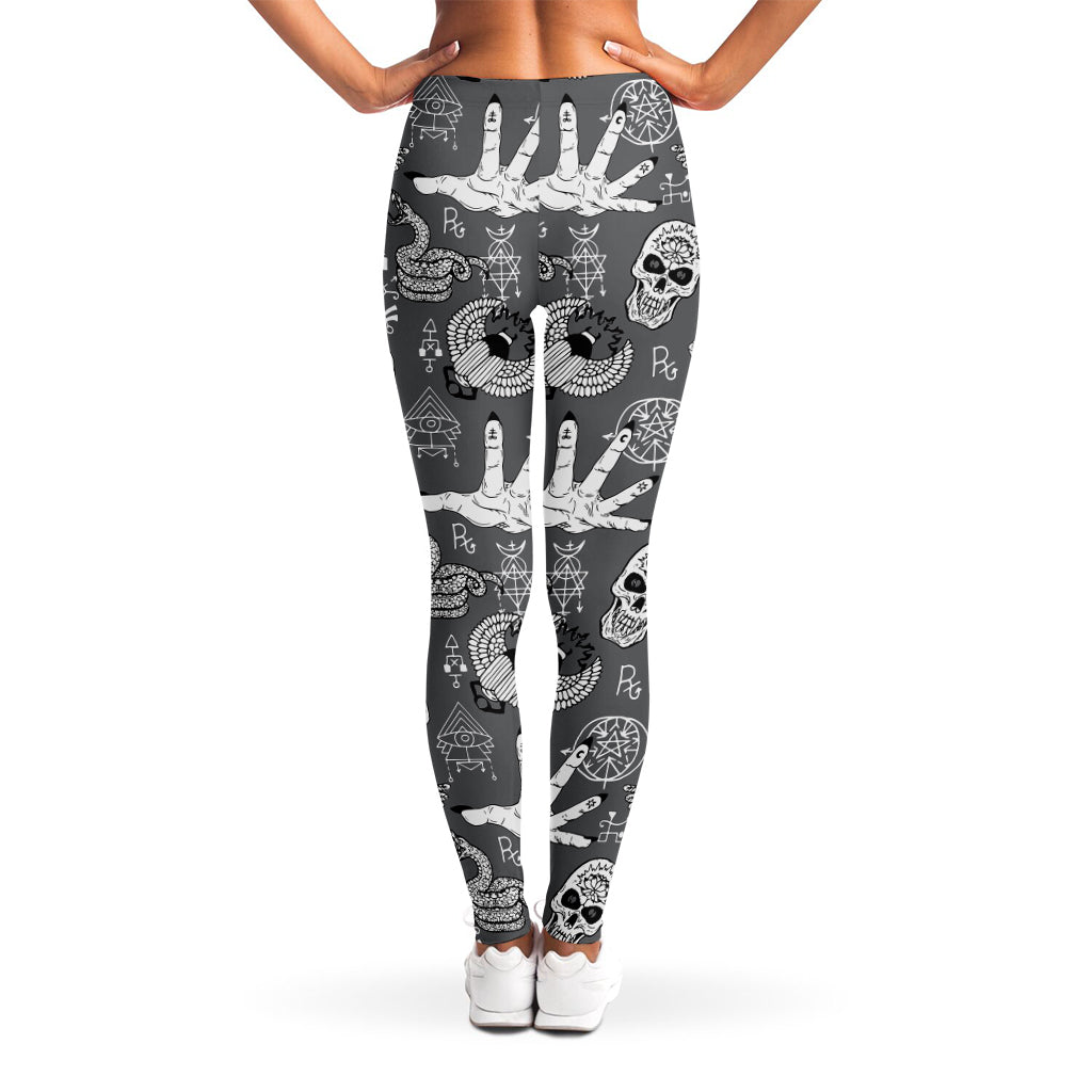 Gothic Wicca Curse Print Women's Leggings