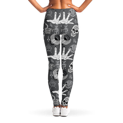 Gothic Wicca Curse Print Women's Leggings