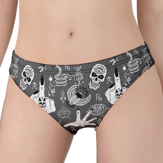 Gothic Wicca Curse Print Women's Panties