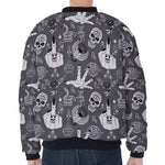 Gothic Wicca Curse Print Zip Sleeve Bomber Jacket