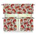Gouache Tiger Pattern Print 3 Piece Kitchen Curtains