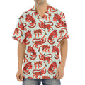 Gouache Tiger Pattern Print Aloha Shirt