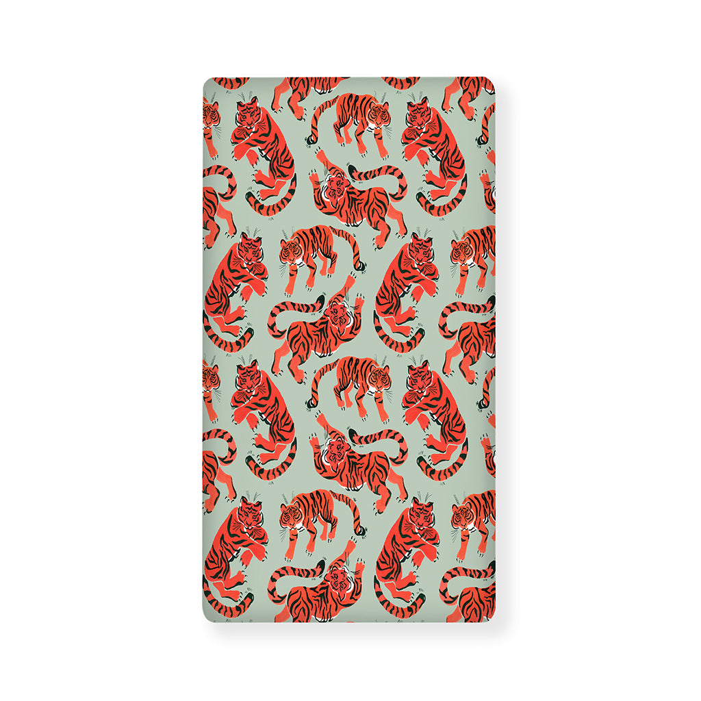 Gouache Tiger Pattern Print Baby Crib Sheet