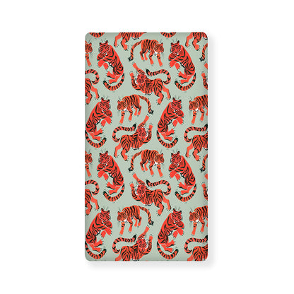 Gouache Tiger Pattern Print Baby Crib Sheet