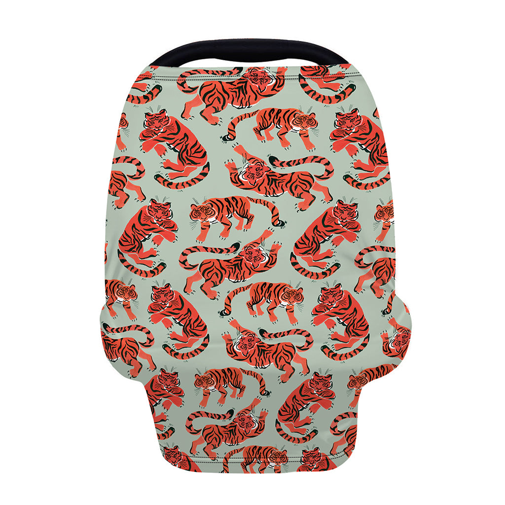 Gouache Tiger Pattern Print Baby Seat Cover