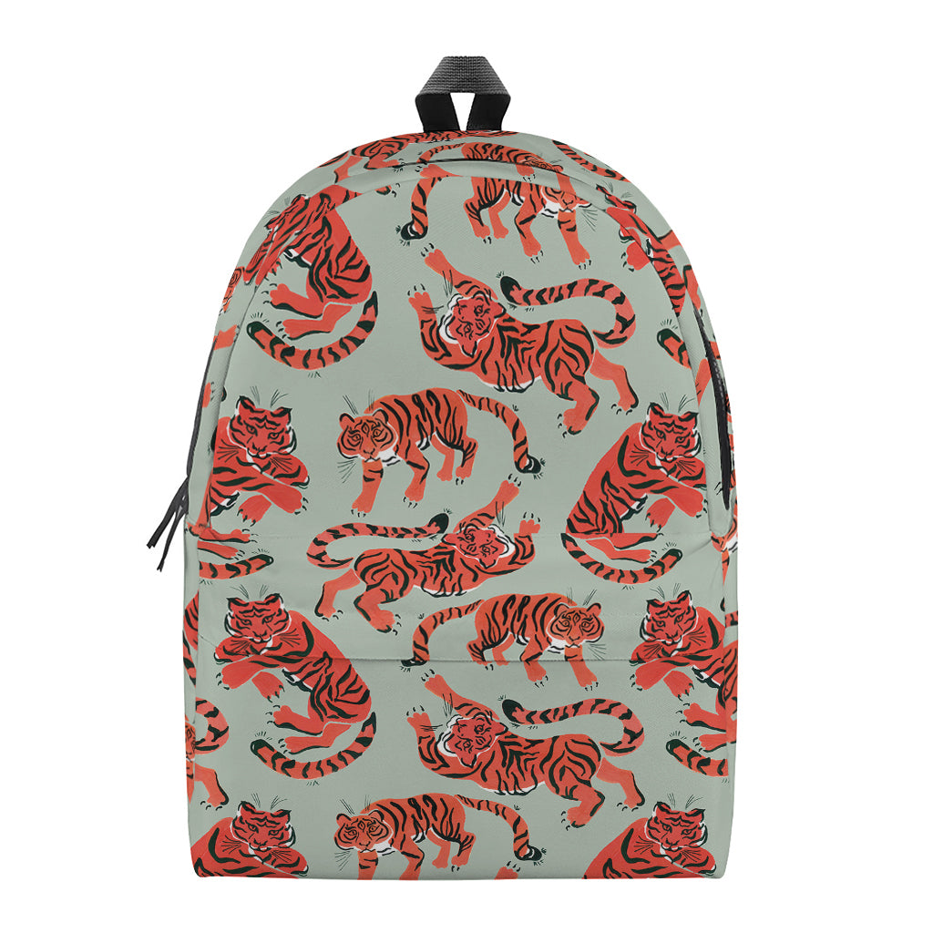 Gouache Tiger Pattern Print Backpack