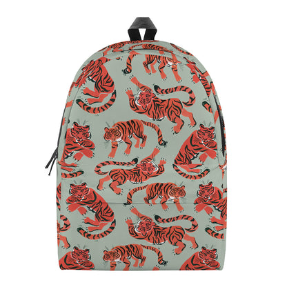 Gouache Tiger Pattern Print Backpack