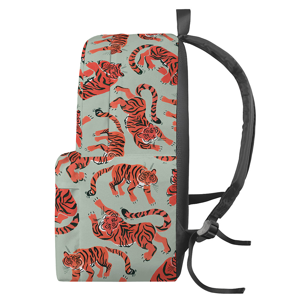 Gouache Tiger Pattern Print Backpack