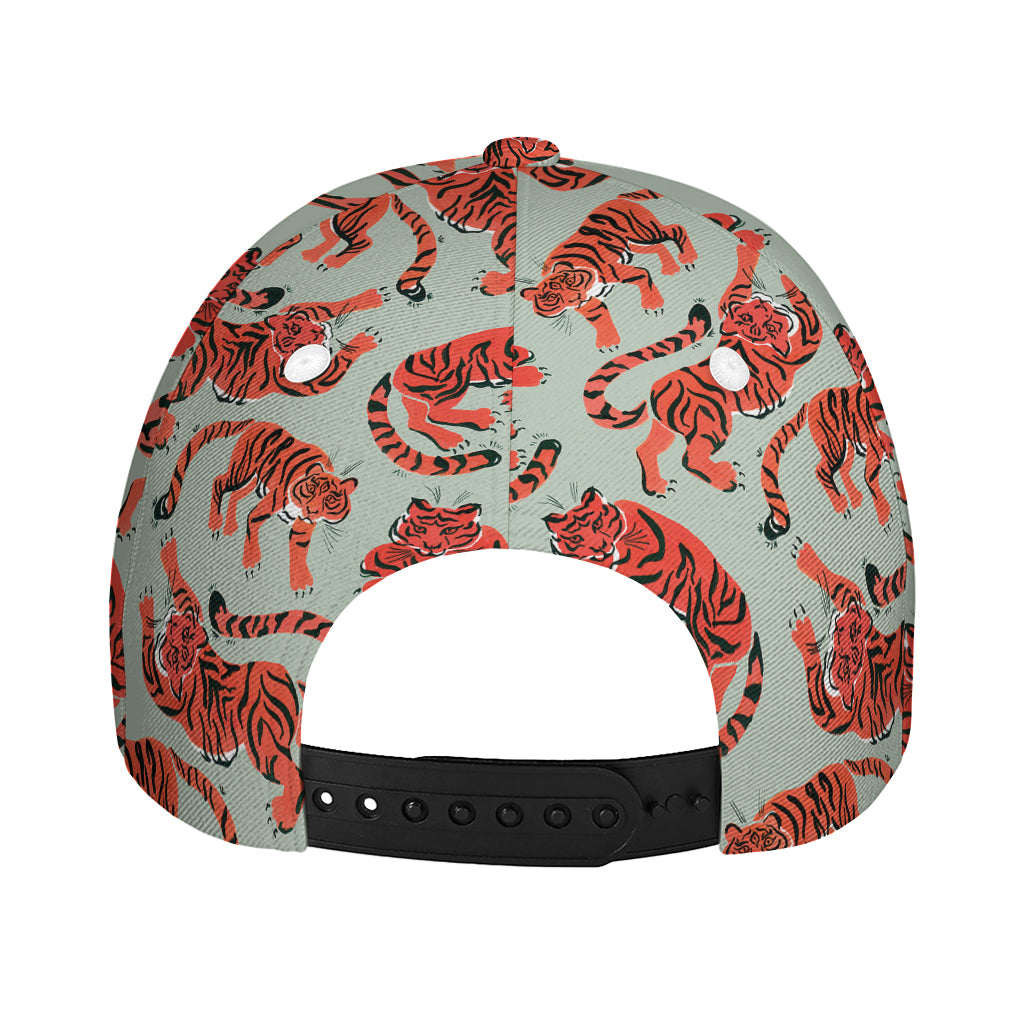 Gouache Tiger Pattern Print Baseball Cap