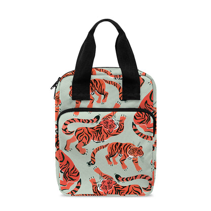 Gouache Tiger Pattern Print Bible Tote Bag