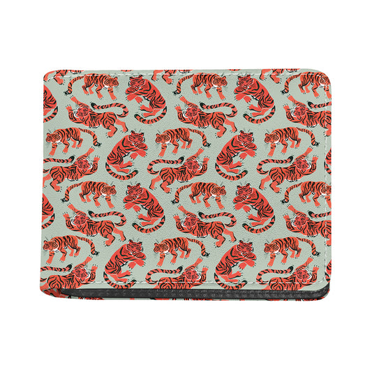 Gouache Tiger Pattern Print Bifold Wallet