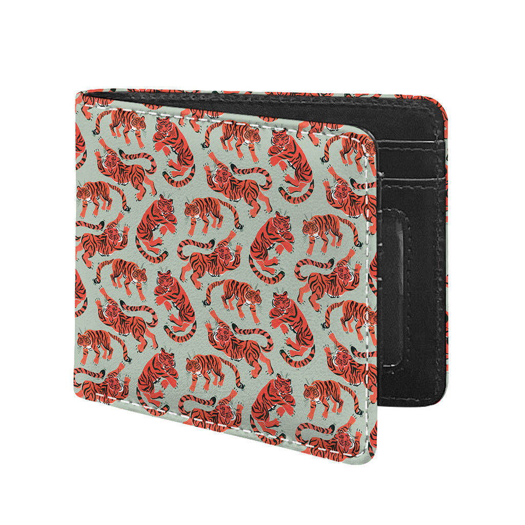 Gouache Tiger Pattern Print Bifold Wallet
