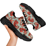 Gouache Tiger Pattern Print Black Chunky Shoes