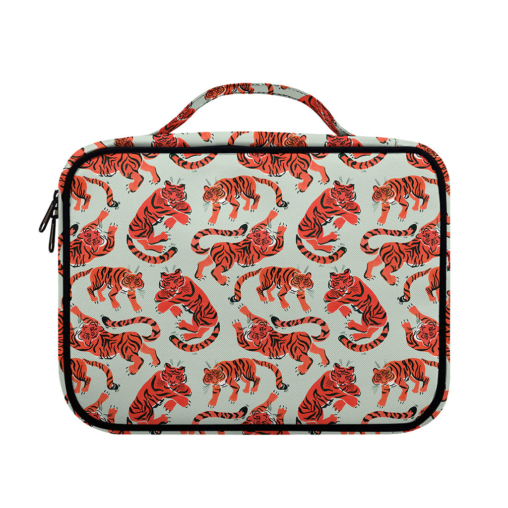 Gouache Tiger Pattern Print Briefcase Bible Bag
