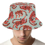 Gouache Tiger Pattern Print Bucket Hat