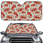 Gouache Tiger Pattern Print Car Windshield Sun Shade