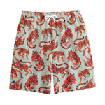 Gouache Tiger Pattern Print Cotton Shorts