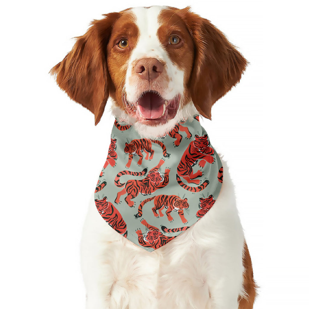 Gouache Tiger Pattern Print Dog Bandana