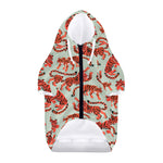 Gouache Tiger Pattern Print Dog Zip Up Hoodie