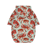 Gouache Tiger Pattern Print Dog Zip Up Hoodie