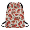 Gouache Tiger Pattern Print Drawstring Backpack