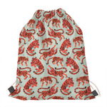 Gouache Tiger Pattern Print Drawstring Bag