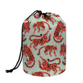 Gouache Tiger Pattern Print Drawstring Makeup Bag