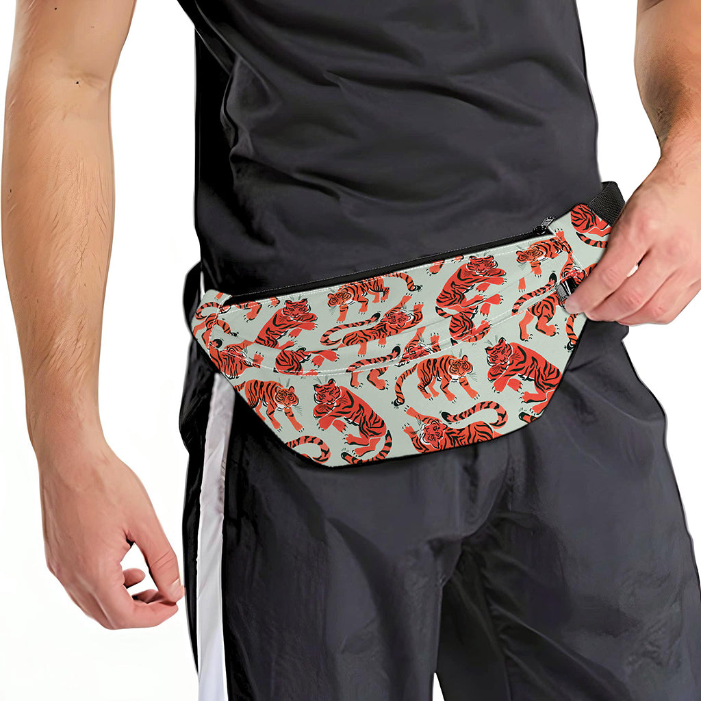 Gouache Tiger Pattern Print Fanny Pack