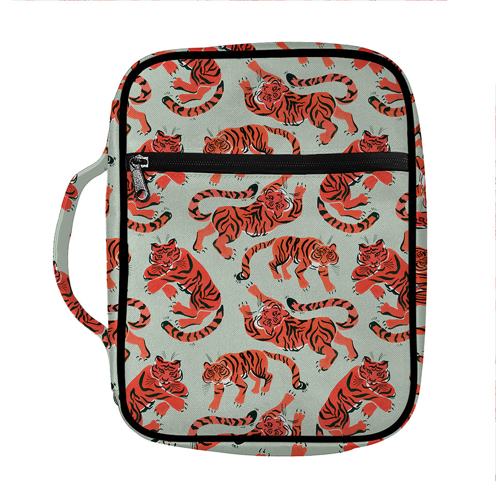 Gouache Tiger Pattern Print Front Pocket Bible Bag