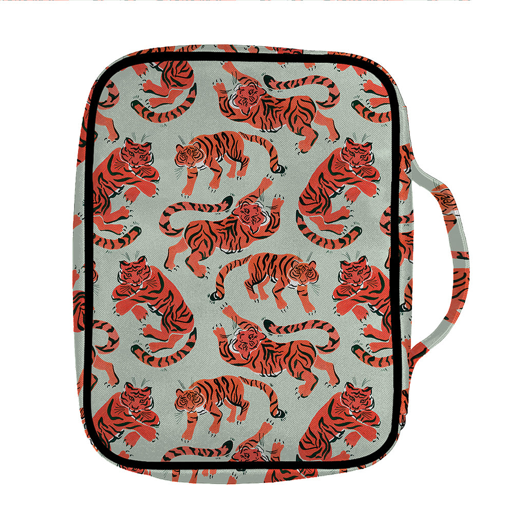 Gouache Tiger Pattern Print Front Pocket Bible Bag