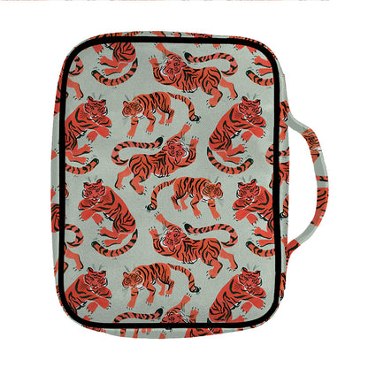 Gouache Tiger Pattern Print Front Pocket Bible Bag