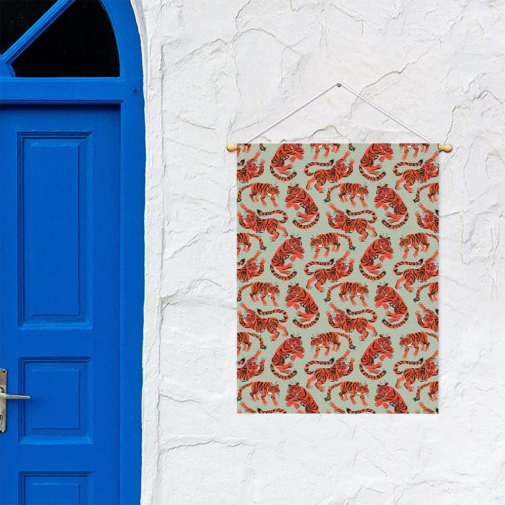 Gouache Tiger Pattern Print Garden Flag