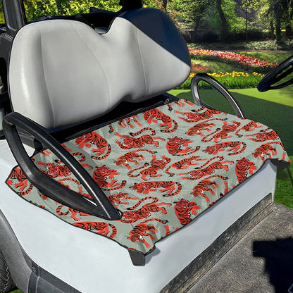 Gouache Tiger Pattern Print Golf Cart Seat Cover