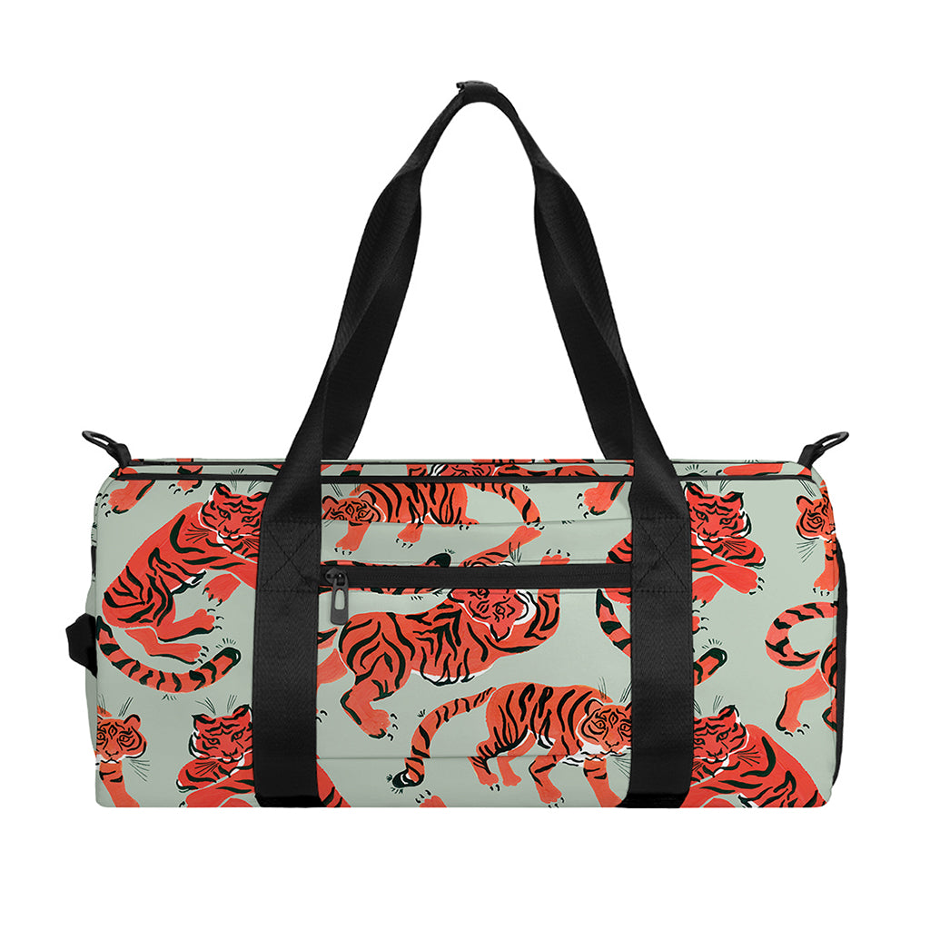 Gouache Tiger Pattern Print Gym Bag