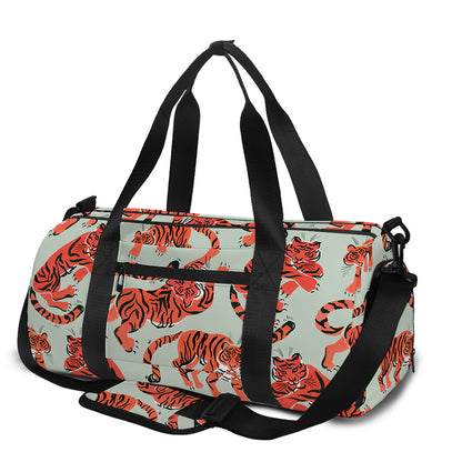Gouache Tiger Pattern Print Gym Bag