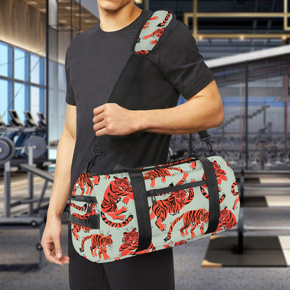 Gouache Tiger Pattern Print Gym Bag