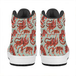 Gouache Tiger Pattern Print High Top Leather Sneakers