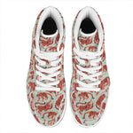 Gouache Tiger Pattern Print High Top Leather Sneakers