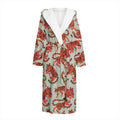 Gouache Tiger Pattern Print Hooded Bathrobe