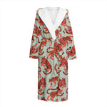 Gouache Tiger Pattern Print Hooded Bathrobe