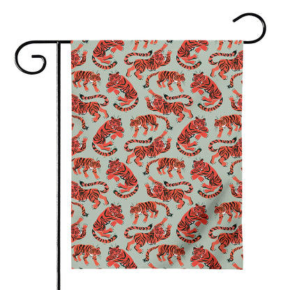 Gouache Tiger Pattern Print House Flag