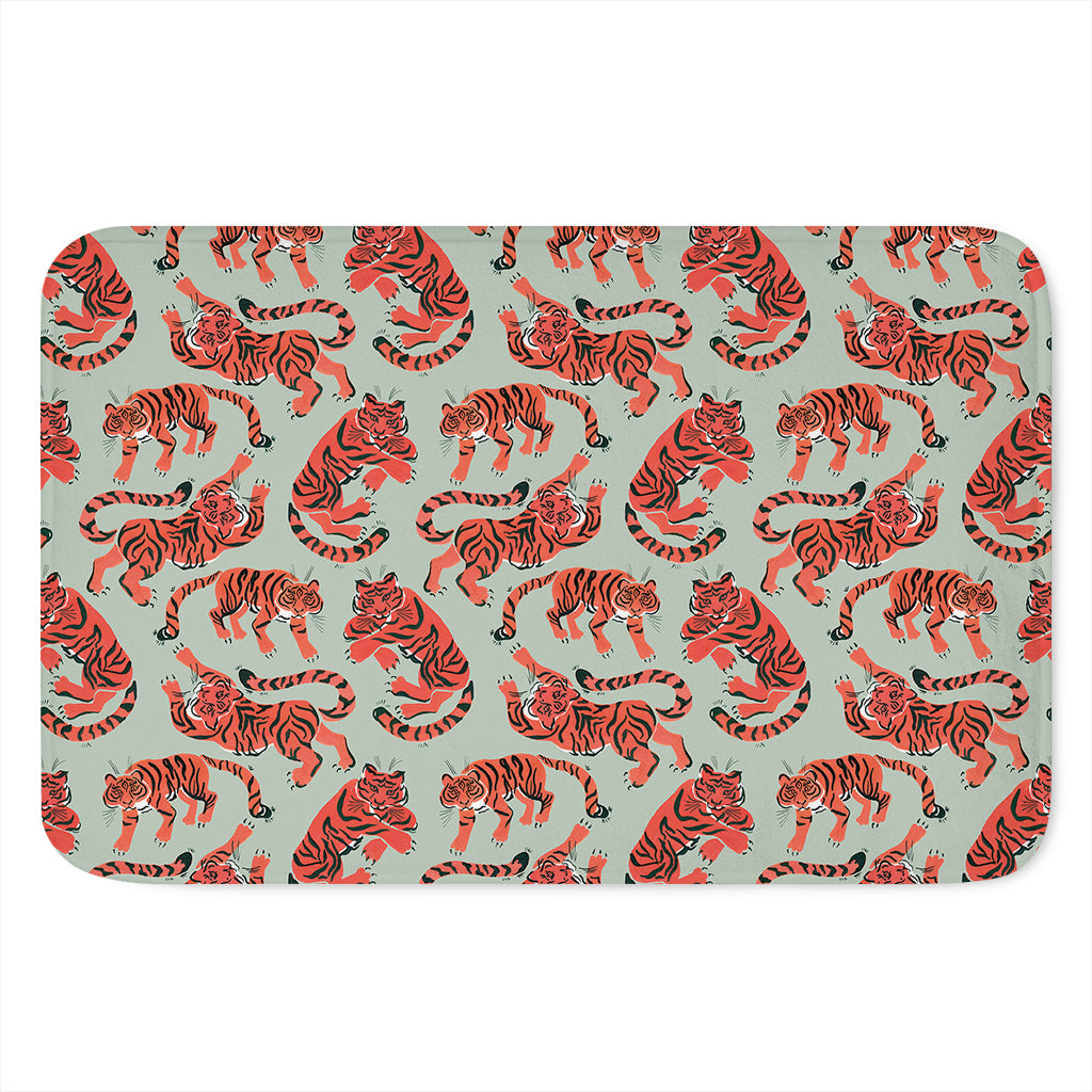 Gouache Tiger Pattern Print Indoor Door Mat