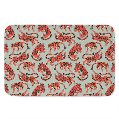 Gouache Tiger Pattern Print Indoor Door Mat