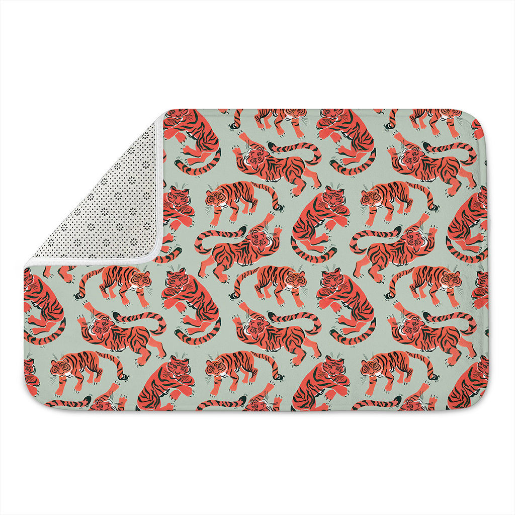 Gouache Tiger Pattern Print Indoor Door Mat