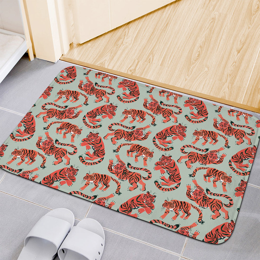 Gouache Tiger Pattern Print Indoor Door Mat