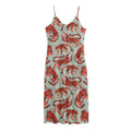 Gouache Tiger Pattern Print Jersey Midi Cami Dress