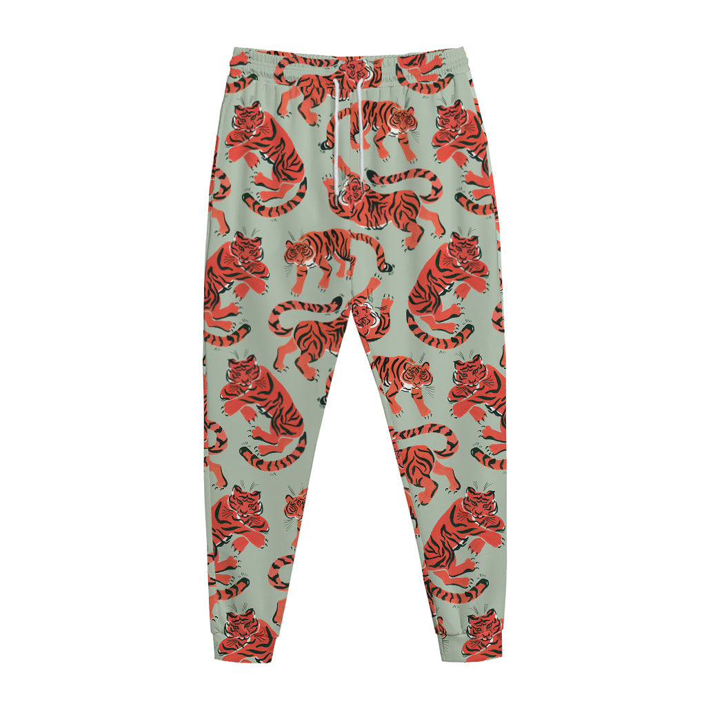 Gouache Tiger Pattern Print Jogger Pants